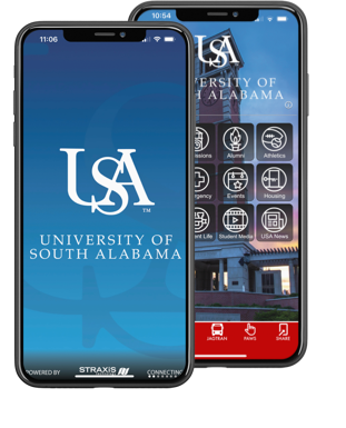 USA mobile app start and home screens