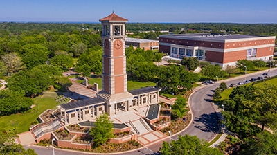 Aerial view of the Moulton tower.